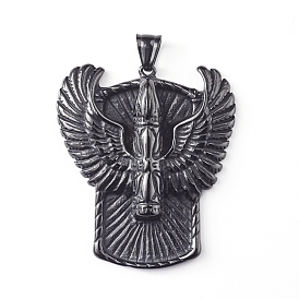 304 Stainless Steel Big Pendants, Hip-Hop Pendants, Eagle