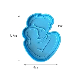 Mother's Day Theme Woman Holding Baby DIY Silicone Pendant Molds, Resin Casting Molds, for UV Resin, Epoxy Resin Craft Making