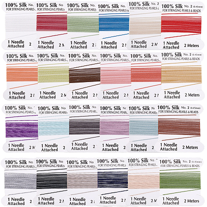 24шт. 24 цвета, шнур из чистого шелка, витой шнур, с бумажной карточкой