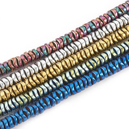 Electroplate Non-magnetic Synthetic Hematite Beads Strands, Wavy Disc