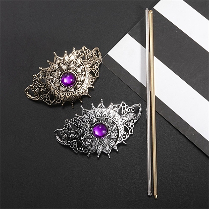 Сплав со смоляными палочками для волос, овальные, аксессуары для волос для женщин