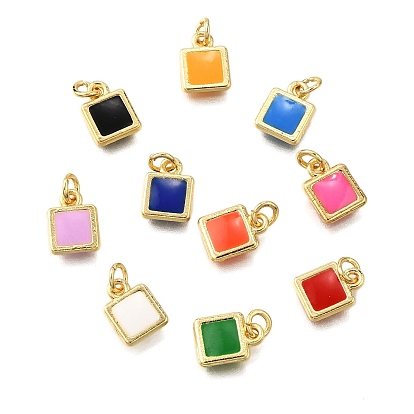 Латунь эмаль прелести, с целью перехода в кольце, квадратный шарм, стойки покрытие, без кадмия и без свинца, долговечный, золотые