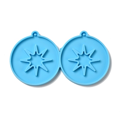 Diy плоские круглые с подвеской в виде звезды силиконовые формы, формы для литья смолы, для изготовления уф-смолы и эпоксидной смолы