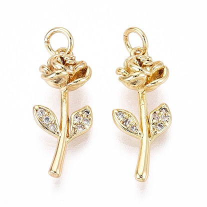 Латунные микро проложить кубического циркония подвески, цветок, с целью перехода в кольце