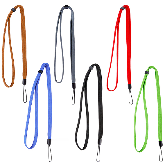 6шт. 6 цвета полиэстеровые шейные ремни, ремешки для именных карточек, с абс пластика выводы