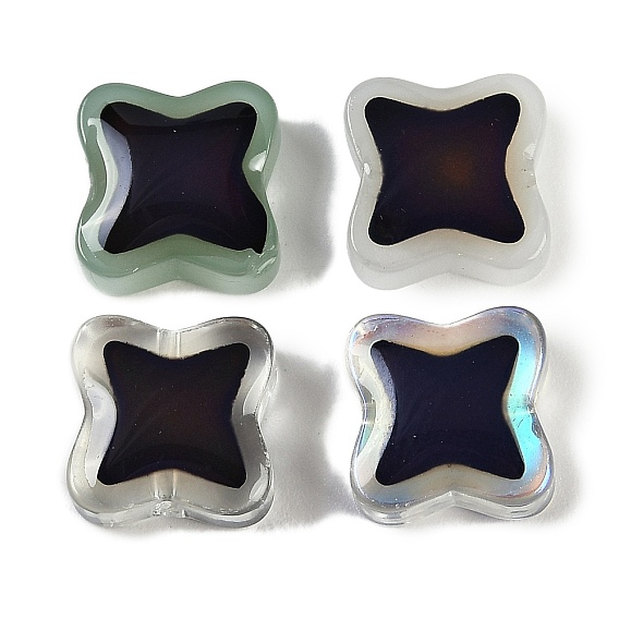 Двухцветные стеклянные бусины для настроения, чувствительные к температуре бусины, меняющие цвет, квадратный