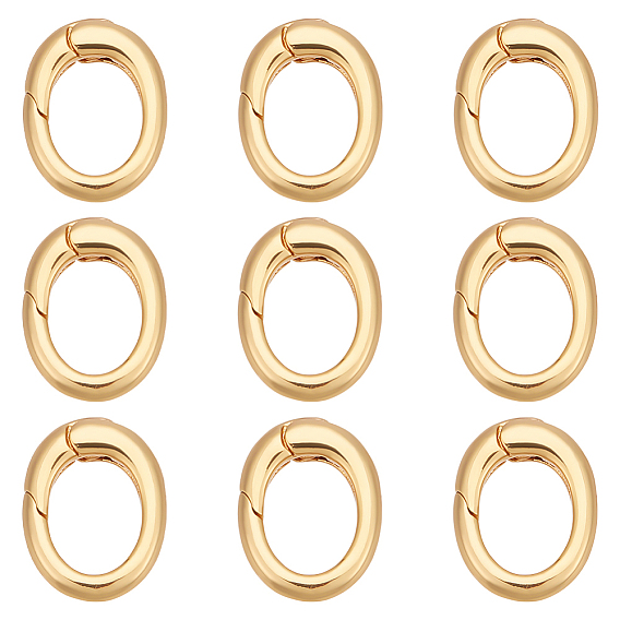 9шт. латунные пружинные кольца-затворы, овальные