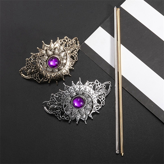 Сплав со смоляными палочками для волос, овальные, аксессуары для волос для женщин