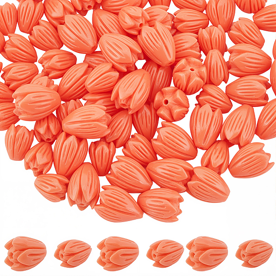 100шт 2 стили окрашенные синтетические коралловые бусины, для изготовления ювелирных изделий DIY, Жасмин