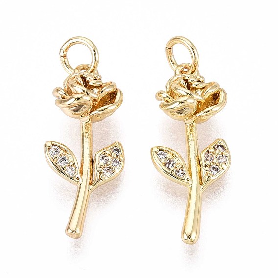 Латунные микро проложить кубического циркония подвески, цветок, с целью перехода в кольце