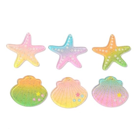 Акриловые подвески, градиент цвета, сила блеска