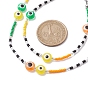 Resin Evil Eye & Glass Seed Beaded Jewelry Set, Beaded Necklaces & Bracelets