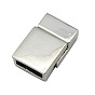 Магнитные застежки из сплава с клеевыми концами, прямоугольные, 13x20x6.5 мм, отверстие : 3x10 мм