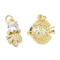 Латунные микро проложить кубического циркония подвески, рыбы прелести, золотые