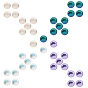 40Pcs 4 Colors Transparent Glass Cabochons, Flat Back, Half Round/Dome