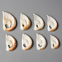 Natural Cowrie Shell Pendants, Half Round