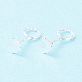 Tiny Heart 999 Fine Silver Stud Earrings, Exquisite Minimalist Earrings for Girl Women