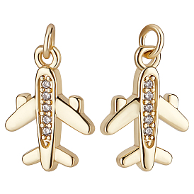 10 кулоны из латуни с прозрачным кубическим цирконием, с целью перехода в кольце, без кадмия и без свинца, прелести самолета