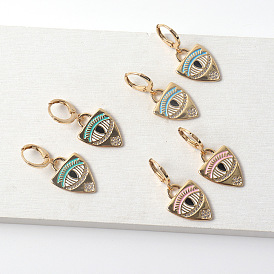 Turkish Eye CZ Earrings with Horus Eye Design for Women's Jewelry