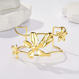 Женские браслеты-манжеты из нержавеющей стали с цветочным узором в богемном стиле