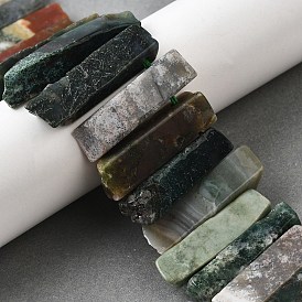 Природного индийского агата бисер нитей, прямоугольные, Топ пробуренной