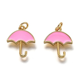 Латунь эмаль прелести, долговечный, реальный 18 k позолоченный, с целью перехода в кольце, зонтик