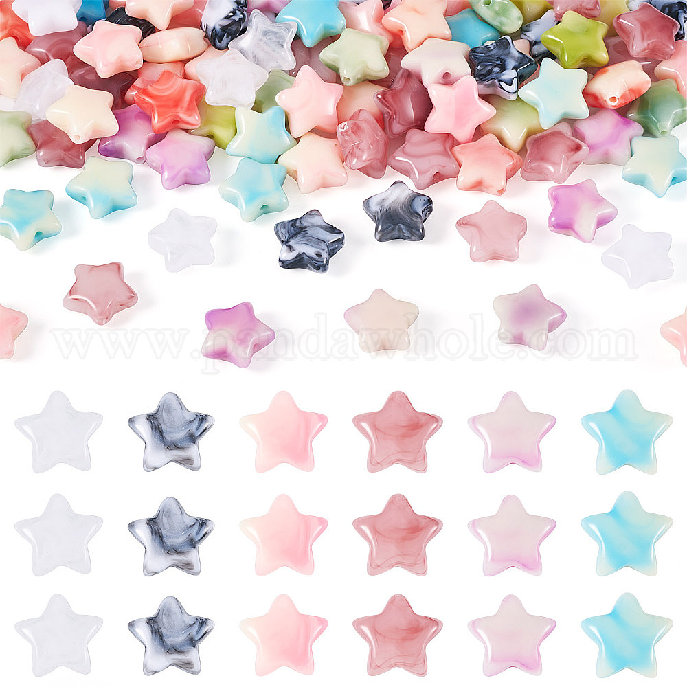 150pcs Acrylperlen, Stern, Nachahmung Edelstein