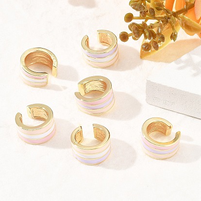 Серьги-каффы в форме буквы С из латуни, с эмалью