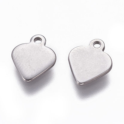 201 Stainless Steel Pendants, Stamping Blank Tag, Heart