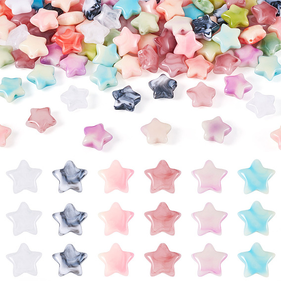 150шт акриловые бусины, звезда, имитация драгоценных камней
