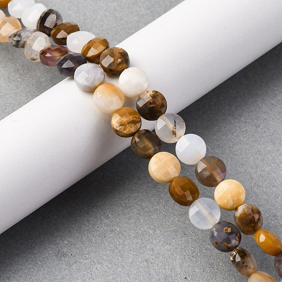 Природные голубые халцедон бисер пряди, граненый квадратный разрез, плоско-круглые