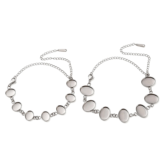 Non-Tarnish 304 Stainless Steel Bracelet Making, with Oval Tray
