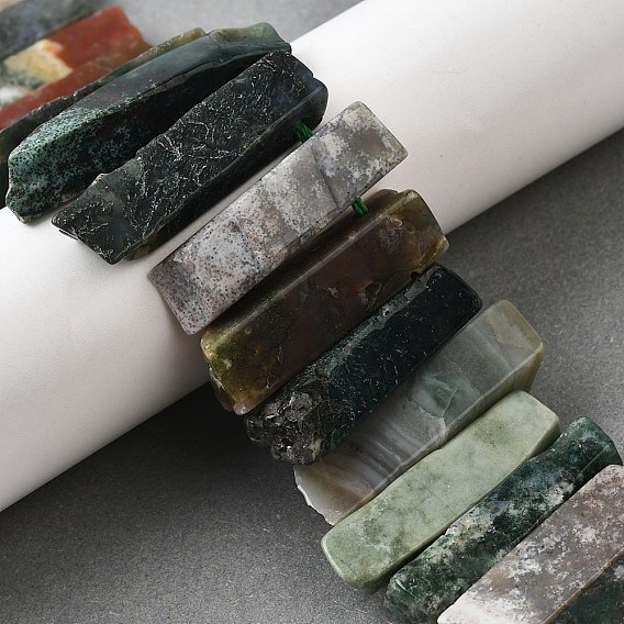 Природного индийского агата бисер нитей, прямоугольные, Топ пробуренной