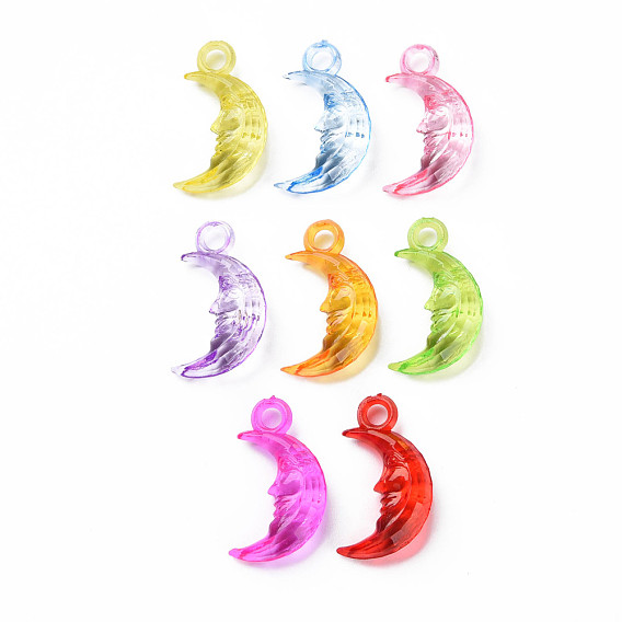 Transparent Acrylic Pendants, Moon