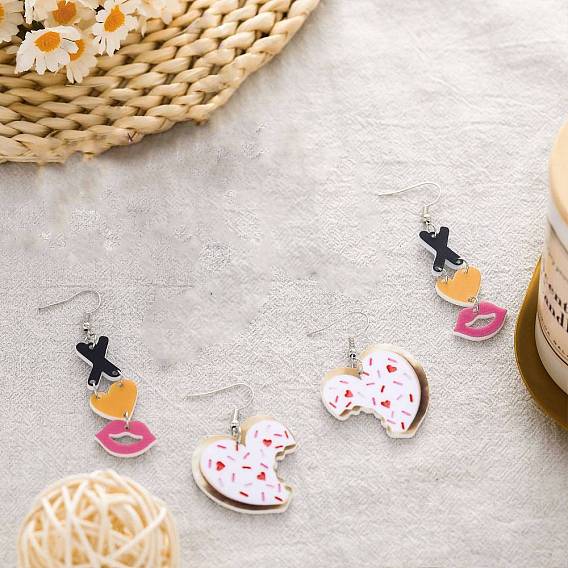 Подвески из акрила и дерева ко Дню святого Валентина, платина