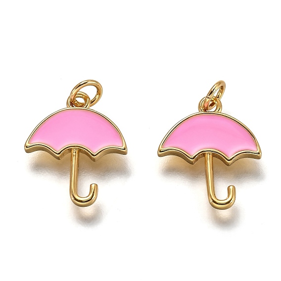 Латунь эмаль прелести, долговечный, реальный 18 k позолоченный, с целью перехода в кольце, зонтик