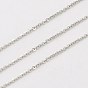 304 Stainless Steel Cable Chains, Soldered, with Spool, Oval