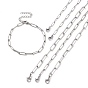 304 Stainless Steel Paperclip Chain Bracelet for Men Women