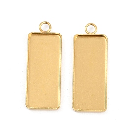 304 Настройки кабошон из нержавеющей стали кулон, прямоугольные, ионное покрытие (ip)