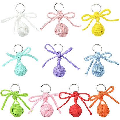 10шт. брелоки из полиэстера и спандекса, с 304 кольцами из нержавеющей стали, цвет нержавеющей стали