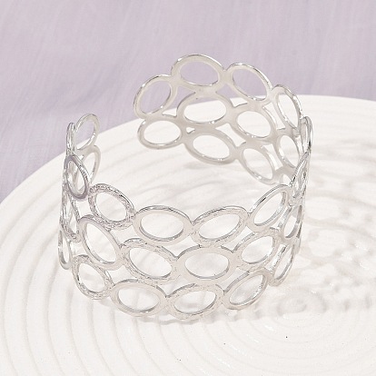 304 женские браслеты-манжеты из нержавеющей стали, овальные