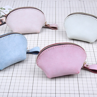 Набор для самостоятельного изготовления кошелька в форме ракушки на молнии, включая материалы для сумок из коровьей кожи