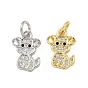 Латунные микропаве прозрачные подвески с фианитом, без кадмия и без свинца, собака