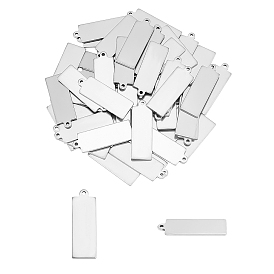 304 Stainless Steel Stamping Blank Tag Pendants, Rectangle