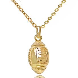 Brass Rugby Pendant Necklace for Men Women