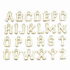 Alloy Charms, Cadmium Free & Nickel Free & Lead Free, Alphabet, Real 16K Gold Plated