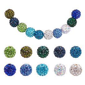 150 шт 10 цвета проложить бусины для дискотечного шара, Бусины со стразами, полимерная глина , круглые