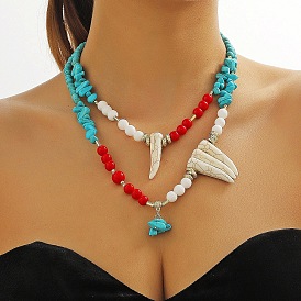 Bohemian Turquoise Necklace Ethnic Vintage Exaggerated Statement Jewelry