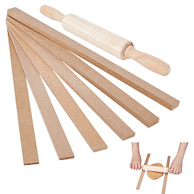 12шт. валик для глины из МДФ, инструменты моделирования, прямоугольные, с 1деревянной скалкой из ПК