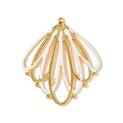 304 нержавеющей стальной эмали подвески, подвески в форме ракушек, ионное покрытие (ip), реальный 18 k позолоченный